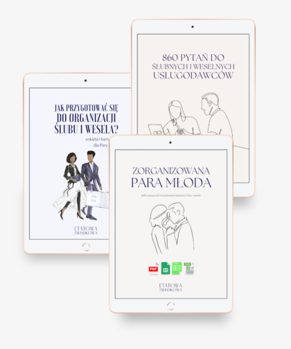Pakiet: Zorganizowana Para Młoda + Workbook Pary Młodej + Pytania do ślubnych usługodawców